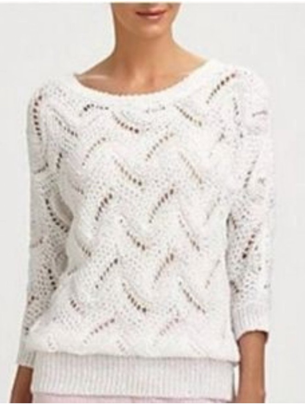 Lilly Pulitzer Larissa Open Knit Sweater White XS Small